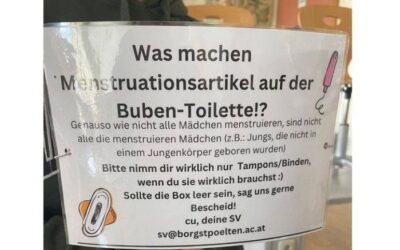 Menstruationsartikeln am Burschenklo – Borg St. Pölten